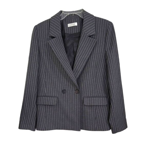 Anine Bing Womens Black Striped Double Breasted Blazer Long Sleeve Size S‎ - Picture 1 of 9